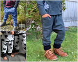 Little Kids Bunny Bottoms- Grow with Me Drop Crotch joggers - PDF Apple Tree Sewing Pattern