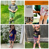 All Sizes Grow with Me Shorty Shorts & Skort - PDF Apple Tree Sewing Pattern (bonus extended sizes included)