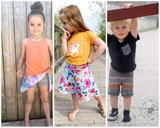 All Sizes Grow with Me Shorty Shorts & Skort - PDF Apple Tree Sewing Pattern (bonus extended sizes included)